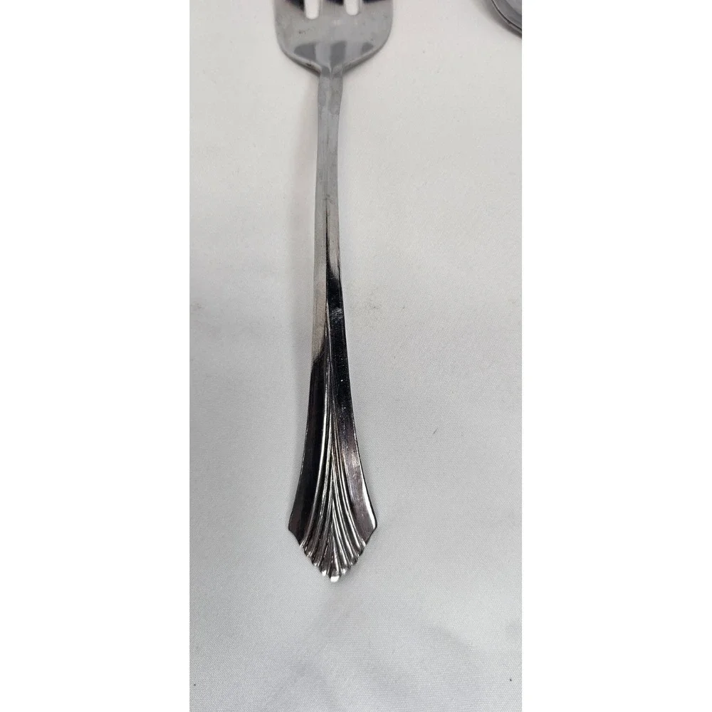 International 1847 Rogers Stainless Steel  CLARIDGE Table Serving Spoon And Fork
